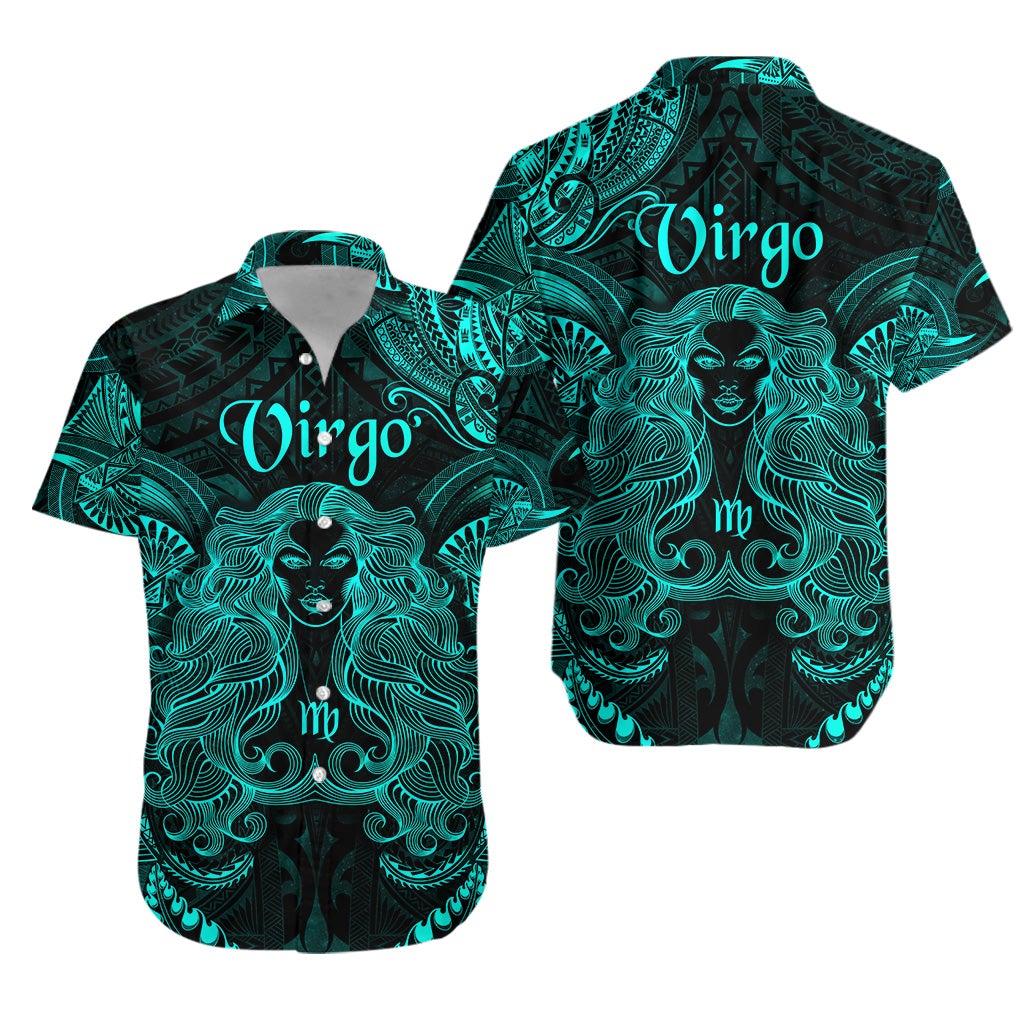 Virgo Zodiac Polynesian Hawaiian Shirt Unique Style - Turquoise LT8 - Wonder Print Shop
