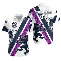 (Custom Personalised) Scotland Rugby Hawaiian Shirt Scottish Thistle White LT8 - Wonder Print Shop