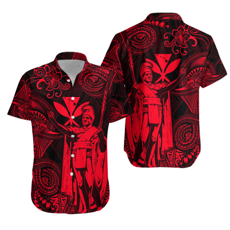 Hawaii King Kamehameha Map Polynesian Matching Hawaiian Outfits For Couples Kanaka Maoli Unique Style - Red LT8 - Wonder Print Shop