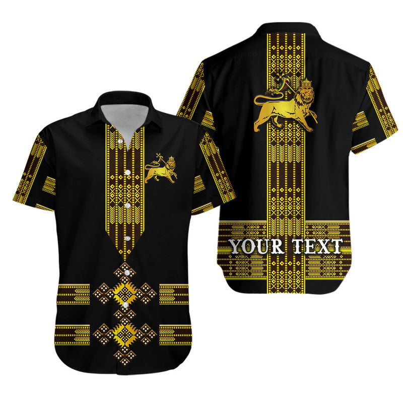 (Custom Personalised) Ethiopia Hawaiian Shirt Ethiopian Lion Of Judah Tibeb Vibes NO.1 Ver - Black LT8 - Wonder Print Shop