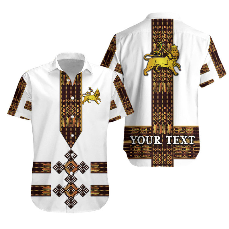(Custom Personalised) Ethiopia Hawaiian Shirt Ethiopian Lion Of Judah Tibeb Vibes NO.1 Ver - White LT8 - Wonder Print Shop