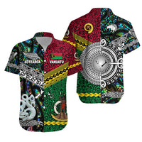 Vanuatu and New Zealand Hawaiian Shirt Together Paua Shell LT8 - Wonder Print Shop