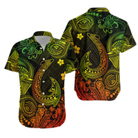 Polynesian Matching Hawaiian Outfits For Couples Hawaii Fish Hook Matching Hawaiian Shirt And Dress Unique Style - Reggae LT8 - Wonder Print Shop