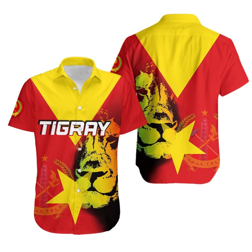 African Tigray Hawaiian Shirt Tigray Flag and Lion LT6 - Wonder Print Shop