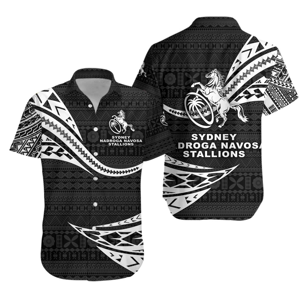 Fiji Rugby Hawaiian Shirt Sydney Nadroga Navosa Stallions Unique Version - Black LT8 - Wonder Print Shop