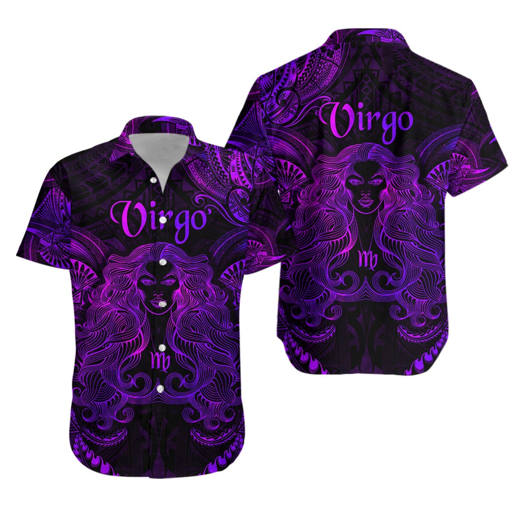 Virgo Zodiac Polynesian Hawaiian Shirt Unique Style - Purple LT8 - Wonder Print Shop