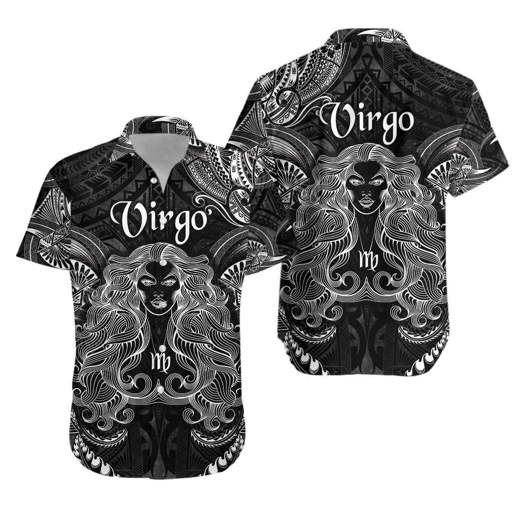 Virgo Zodiac Polynesian Hawaiian Shirt Unique Style - Black LT8 - Wonder Print Shop