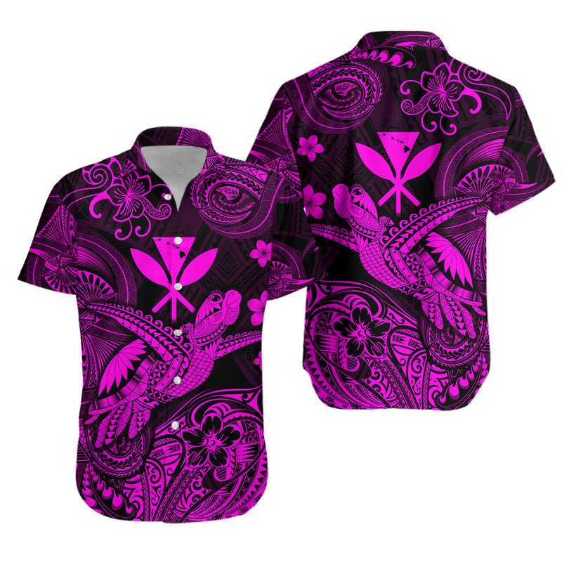 Hawaii Turtle Map Polynesian Matching Hawaiian Outfits For Couples Kanaka Maoli Unique Style - Pink LT8 - Wonder Print Shop