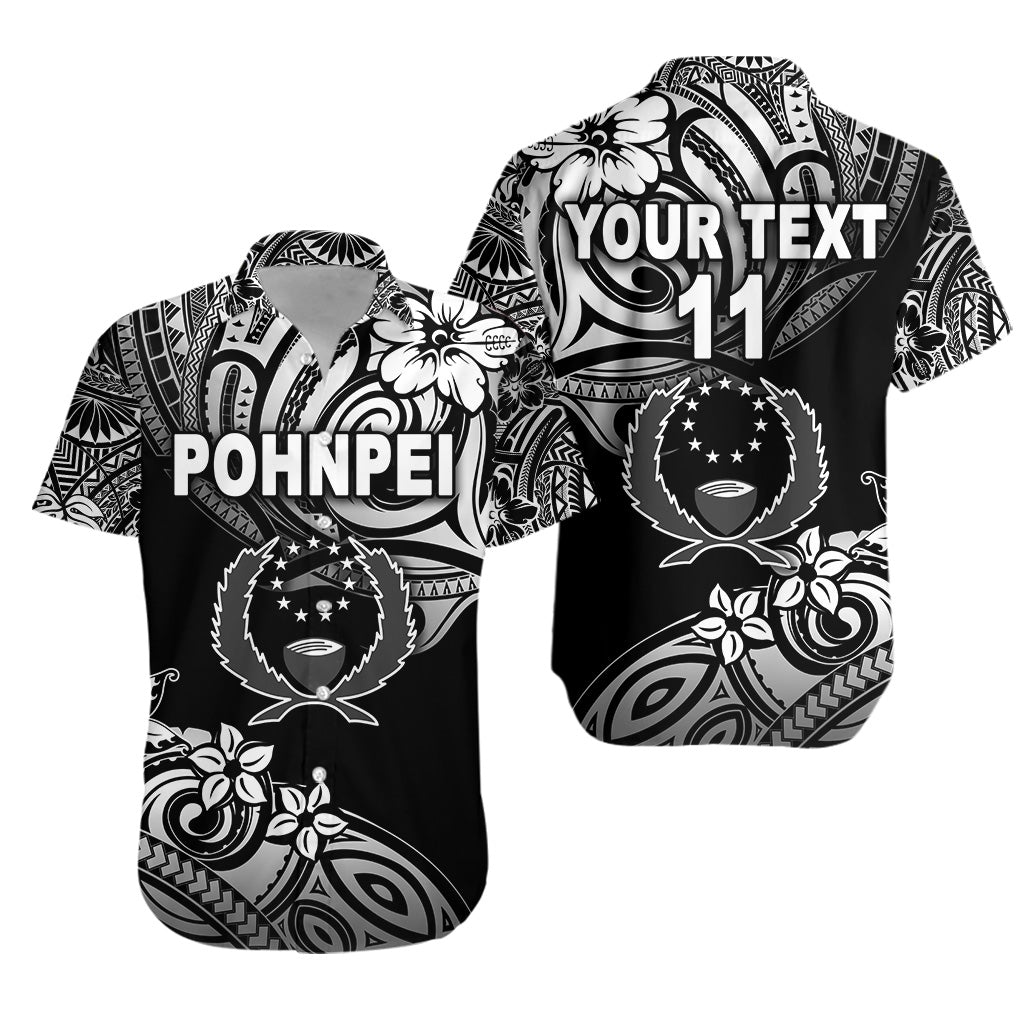 (Custom Personalised) FSM Pohnpei Hawaiian Shirt Unique Vibes - Black LT8 - Wonder Print Shop
