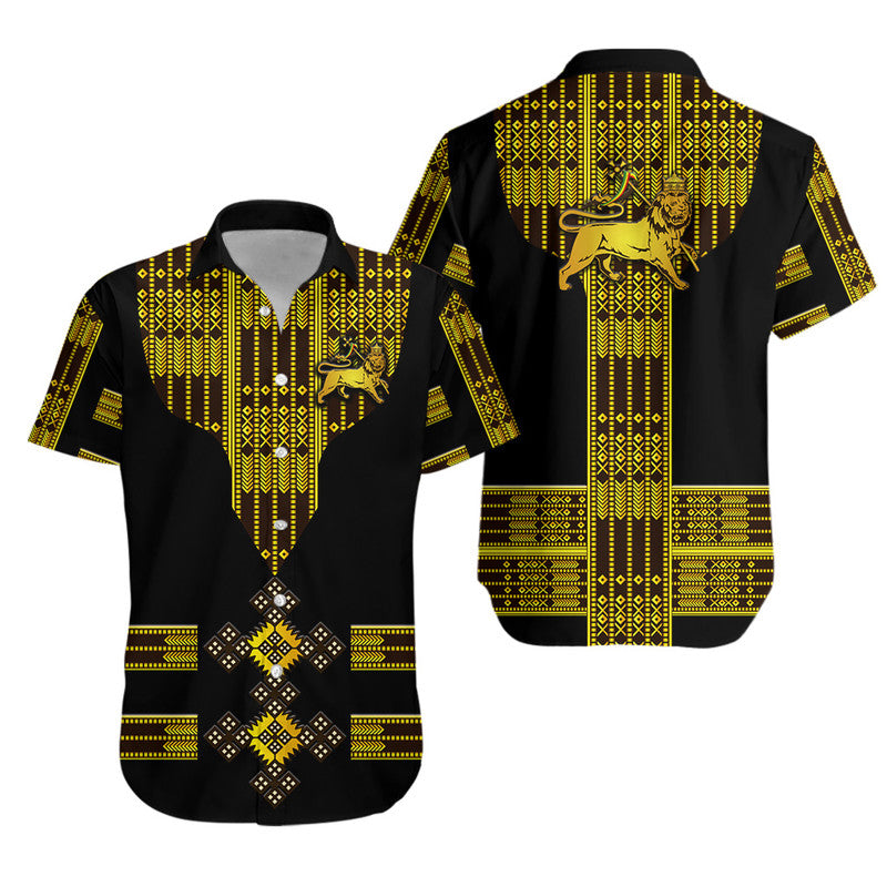 Ethiopia Hawaiian Shirt Ethiopian Lion Of Judah Tibeb Vibes - Black LT8 - Wonder Print Shop