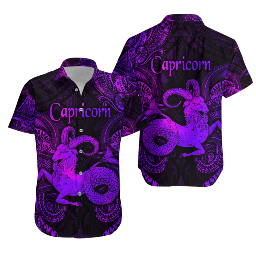 Capricorn Zodiac Polynesian Hawaiian Shirt Unique Style - Purple LT8 - Wonder Print Shop