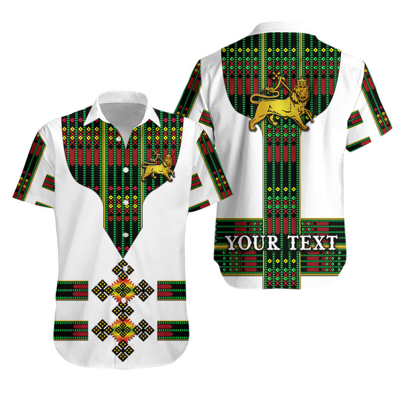 (Custom Personalised) Ethiopia Hawaiian Shirt Ethiopian Lion Of Judah Tibeb Vibes - Flag Style LT8 - Wonder Print Shop
