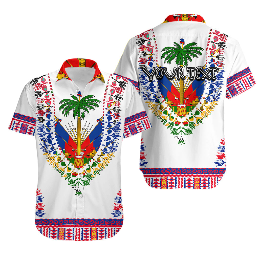 (Custom Personalised) Haiti Hawaiian Shirt Dashiki Mix Coat Of Arms White Style LT6 - Wonder Print Shop