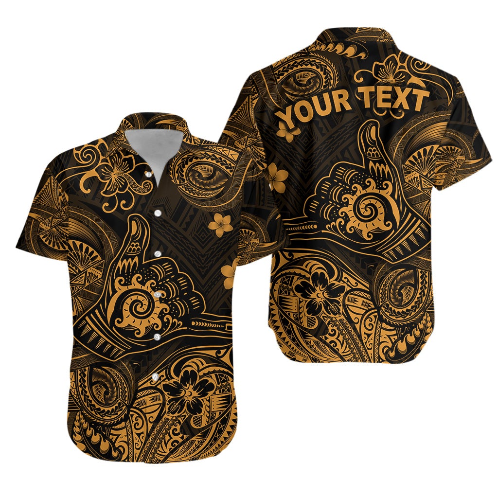 (Custom Personalised) Hawaii Shaka Polynesian Hawaiian Shirt Unique Style - Gold LT8 - Wonder Print Shop