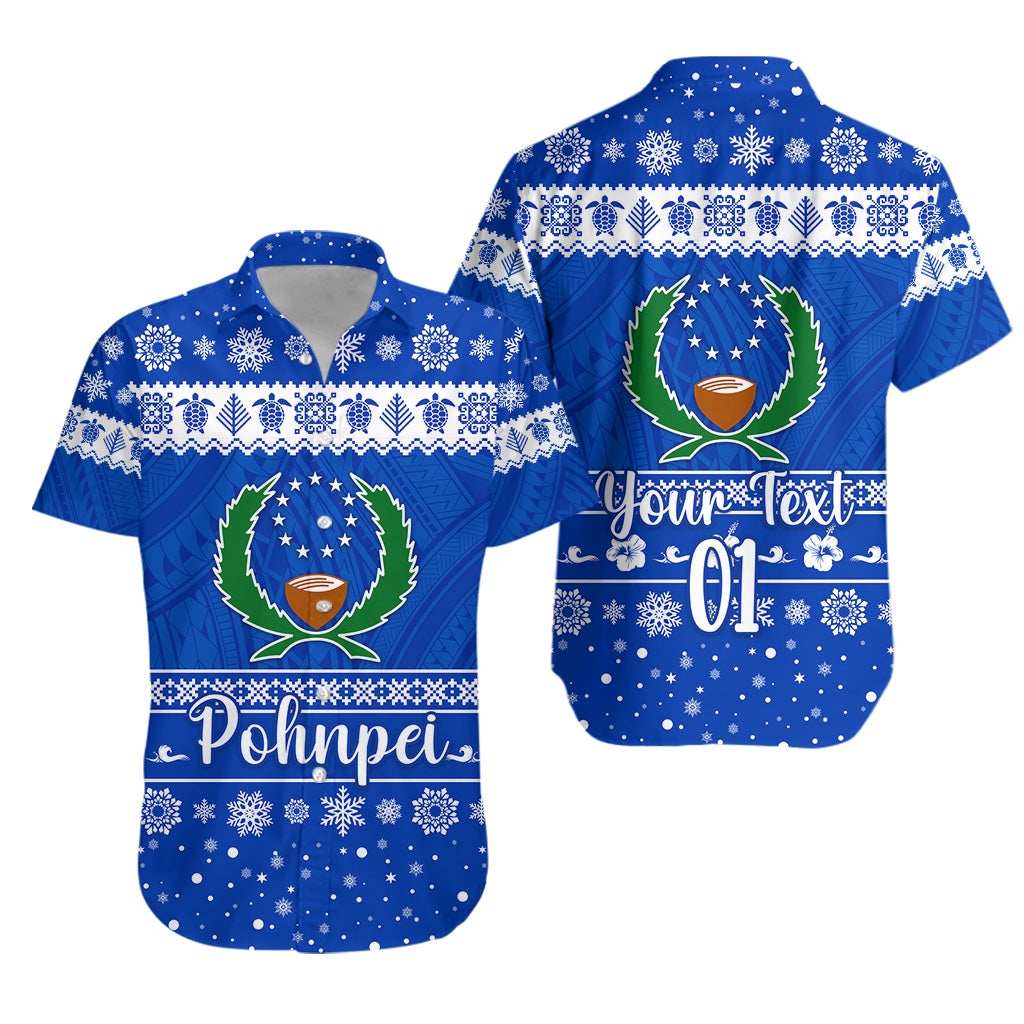 (Custom Personalised) FSM Pohnpei Christmas Hawaiian Shirt Simple Style LT8 - Wonder Print Shop