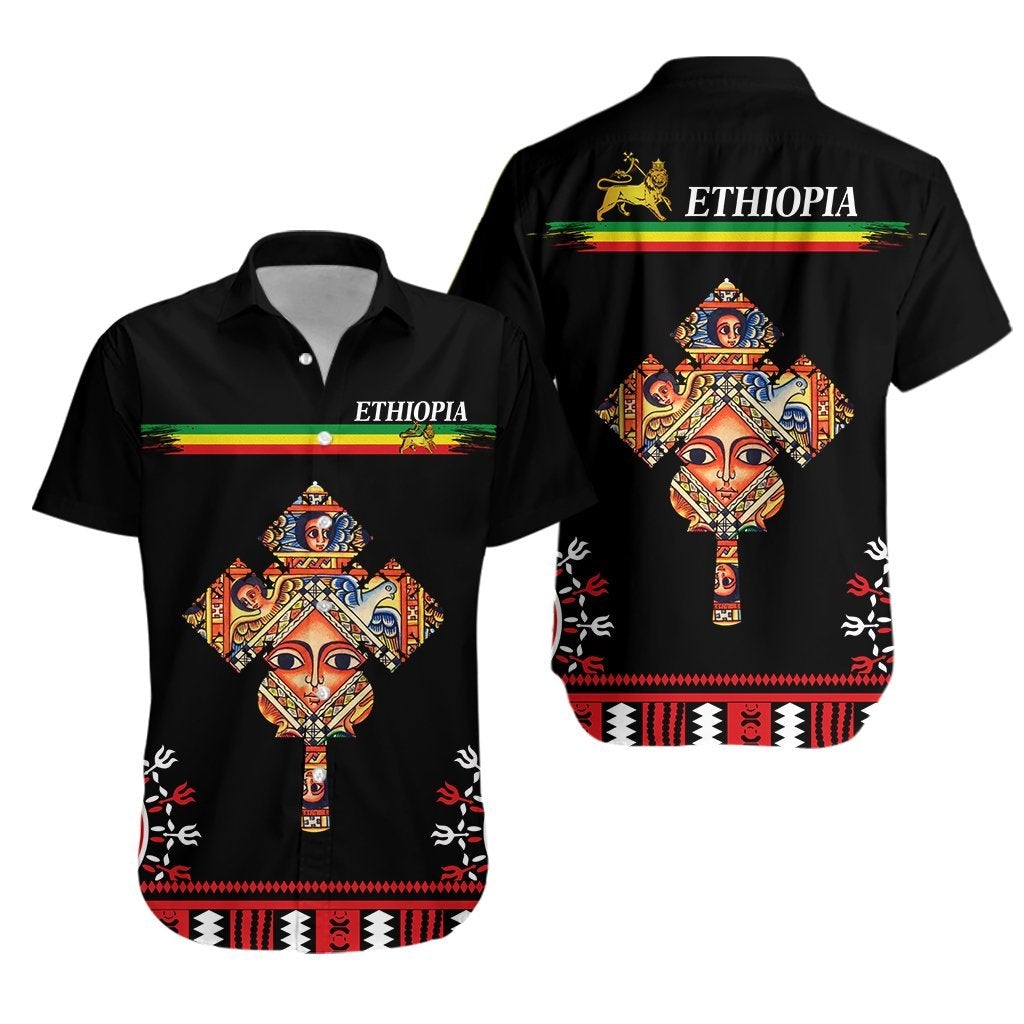Ethiopia Hawaiian Shirt - Ethiopian Cross LT13 - Wonder Print Shop