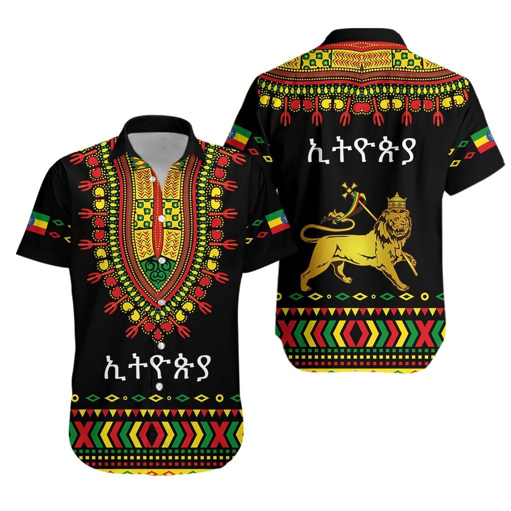 Ethiopia Hawaiian Shirt Lion LT13 - Wonder Print Shop