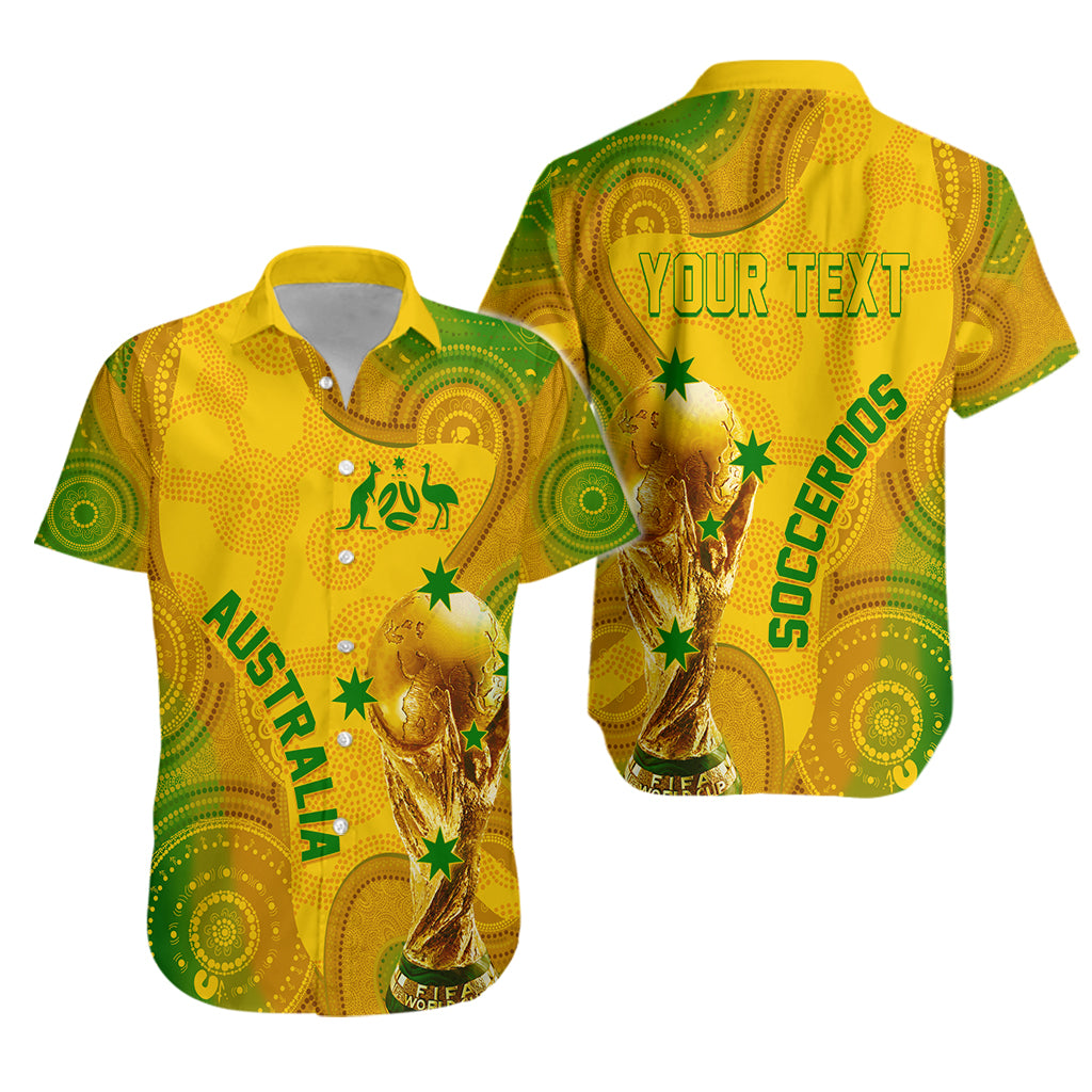 Personalised Australia Soccer WC 2022 Hawaiian Shirt Aboriginal Socceroos - Wonder Print Shop