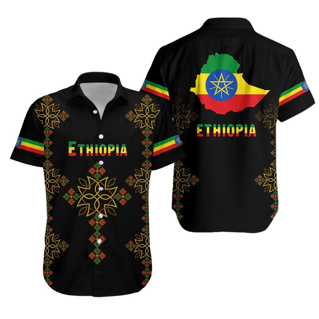 Ethiopia Hawaiian Shirt Version Map LT13 - Wonder Print Shop