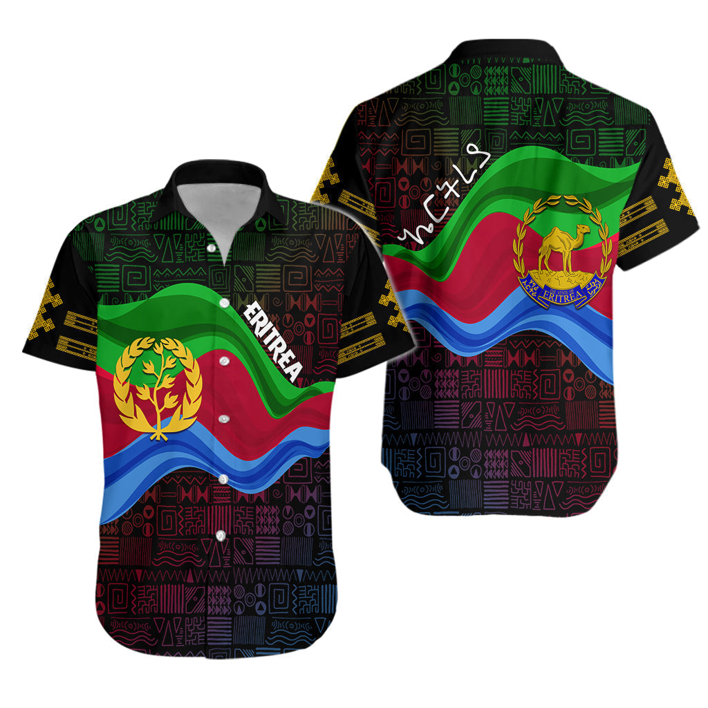 Eritrea Independence Day Hawaiian Shirt Ethnic African Pattern - Black - Wonder Print Shop