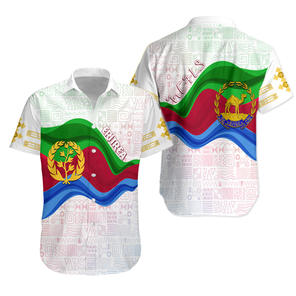Eritrea Independence Day Hawaiian Shirt Ethnic African Pattern - White - Wonder Print Shop