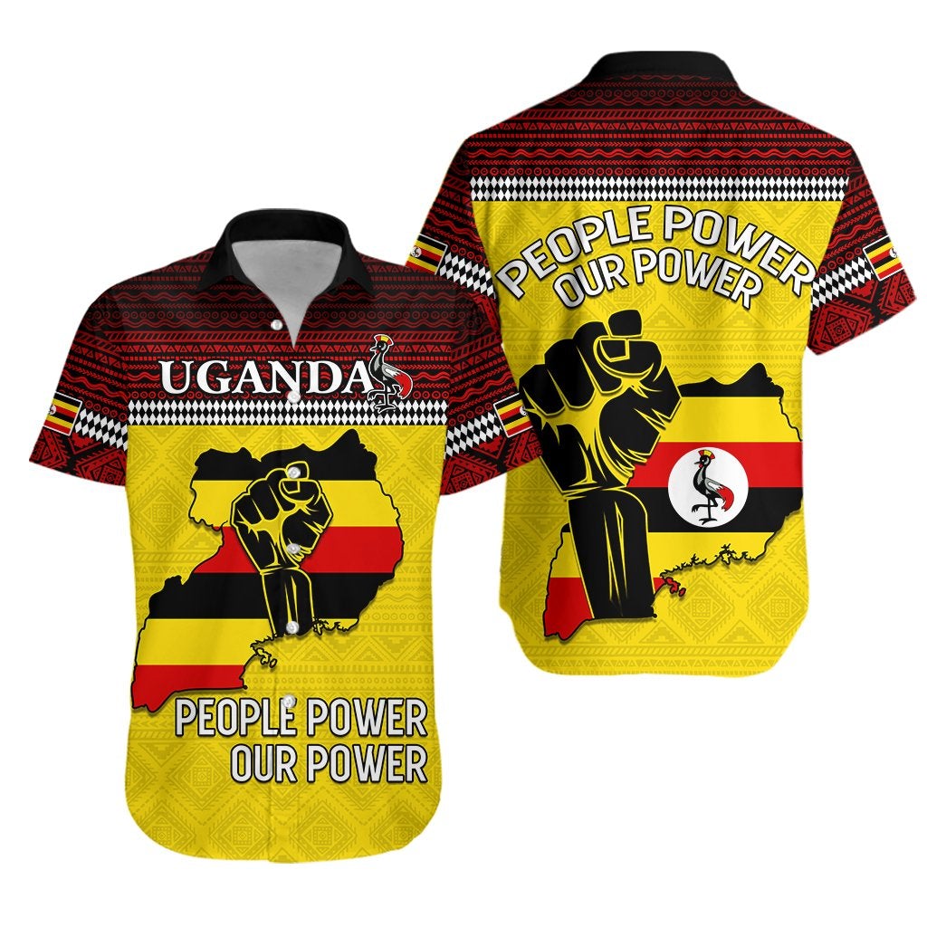 Uganda Hawaiian Shirt African Pattern People Power Our Power LT13 - Wonder Print Shop