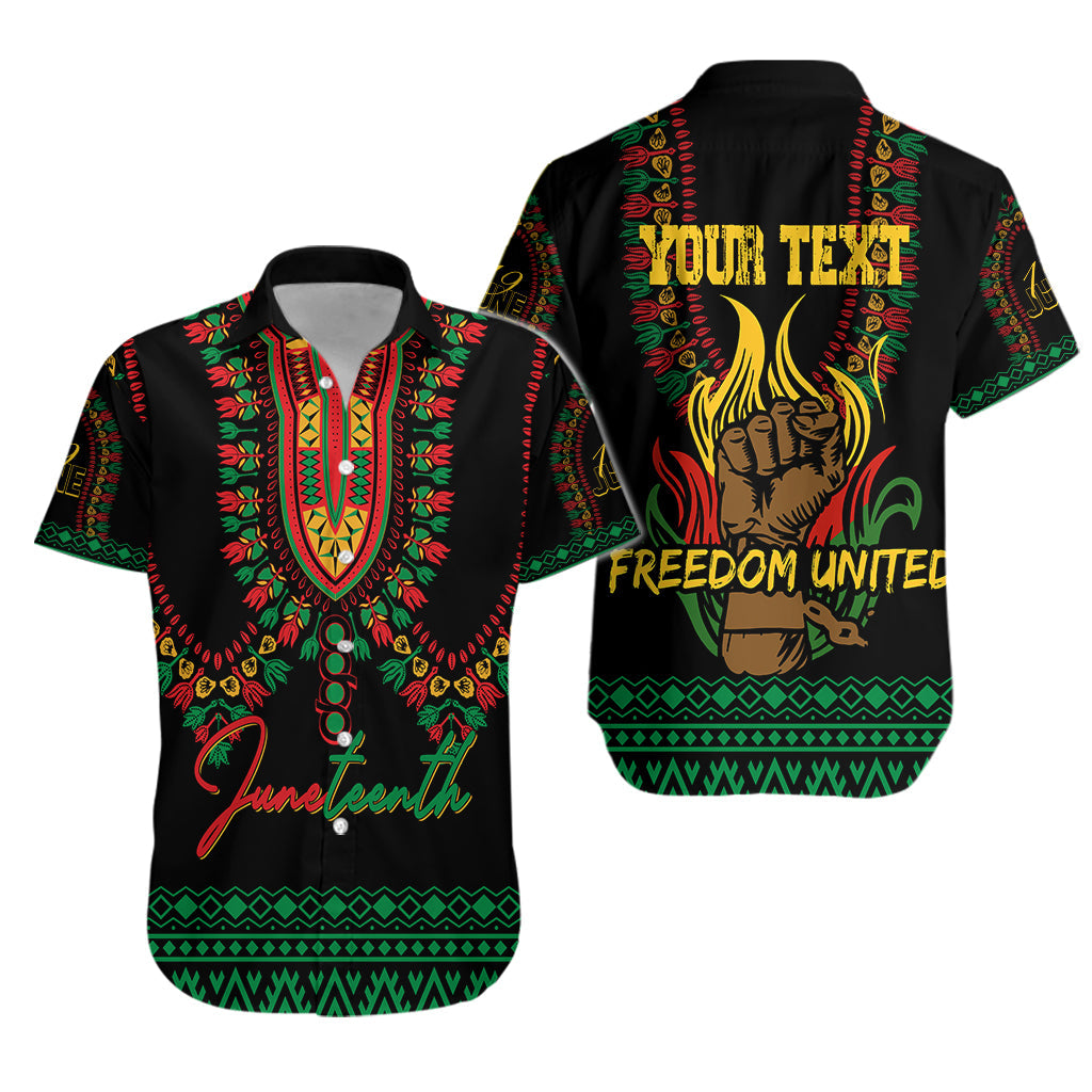 Juneteenth Dashiki Personalised Hawaiian Shirt Freedom United - Pan - African Flag - Wonder Print Shop