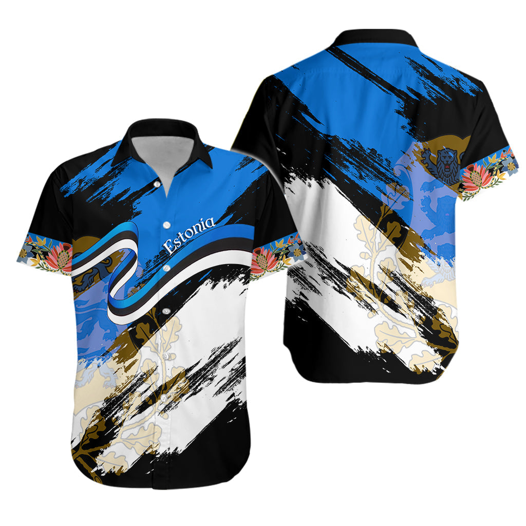 Estonia Grunge Design Hawaiian Shirt Eesti Flag - Wonder Print Shop