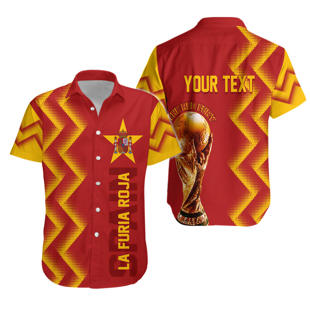 Personalised Spain World Cup 2022 Hawaiian Shirt The Red Fury - Wonder Print Shop