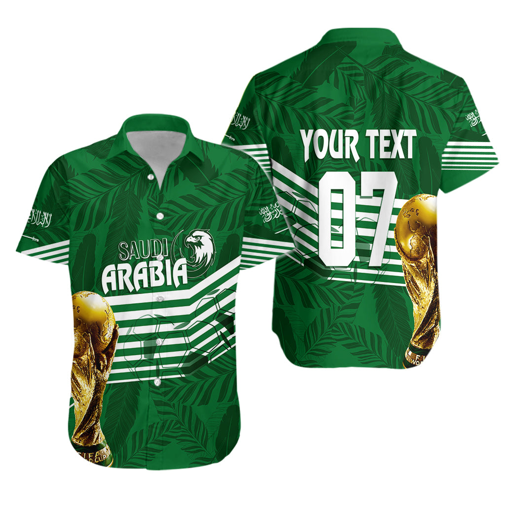 Personalised Saudi Arabia World Cup 2022 Hawaiian Shirt Green Falcons - Wonder Print Shop