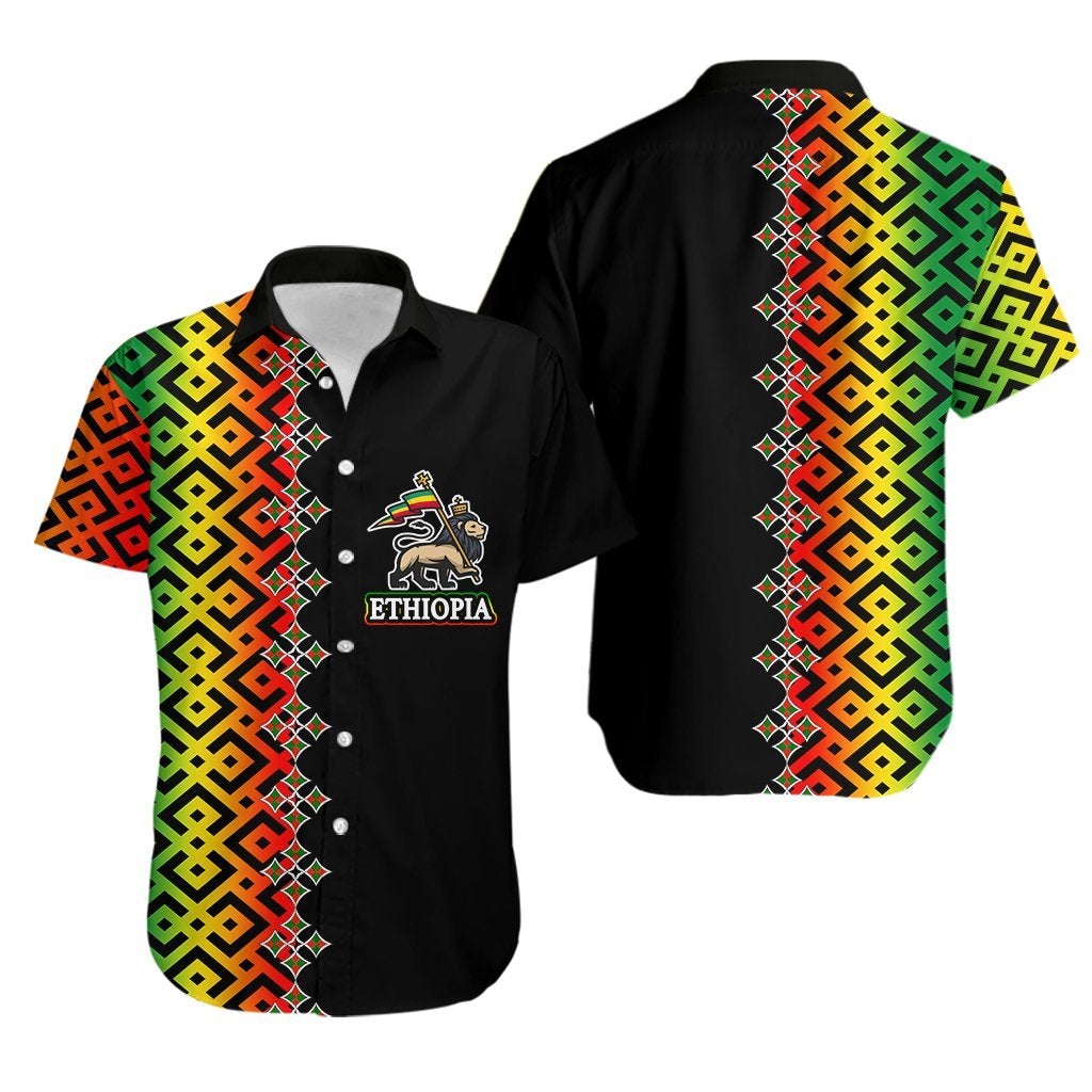 Ethiopia Hawaiian Shirt Ethiopia Tilet Patterns LT6 - Wonder Print Shop