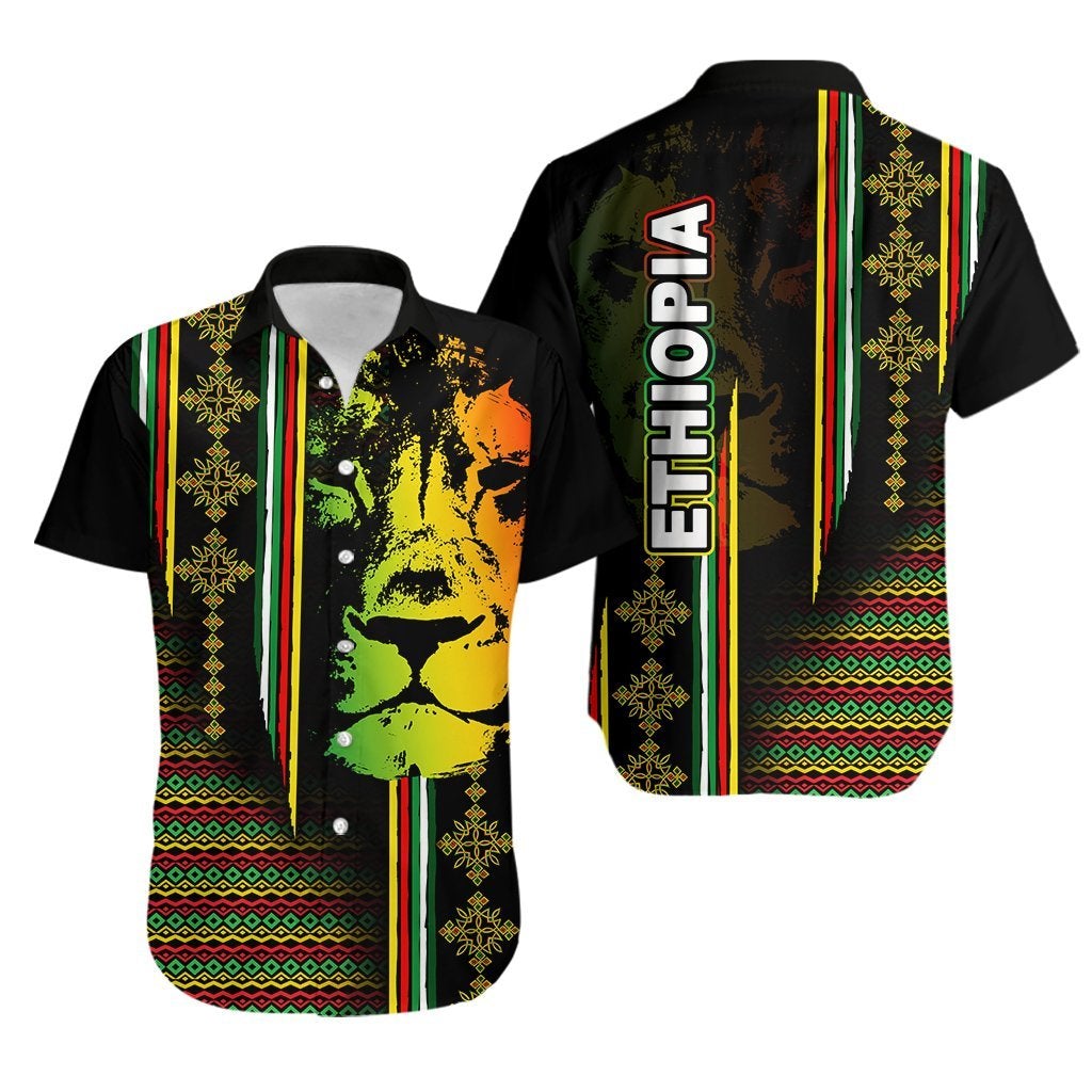 Ethiopia Hawaiian Shirt Ethiopia Tilet With Lion LT6 - Wonder Print Shop