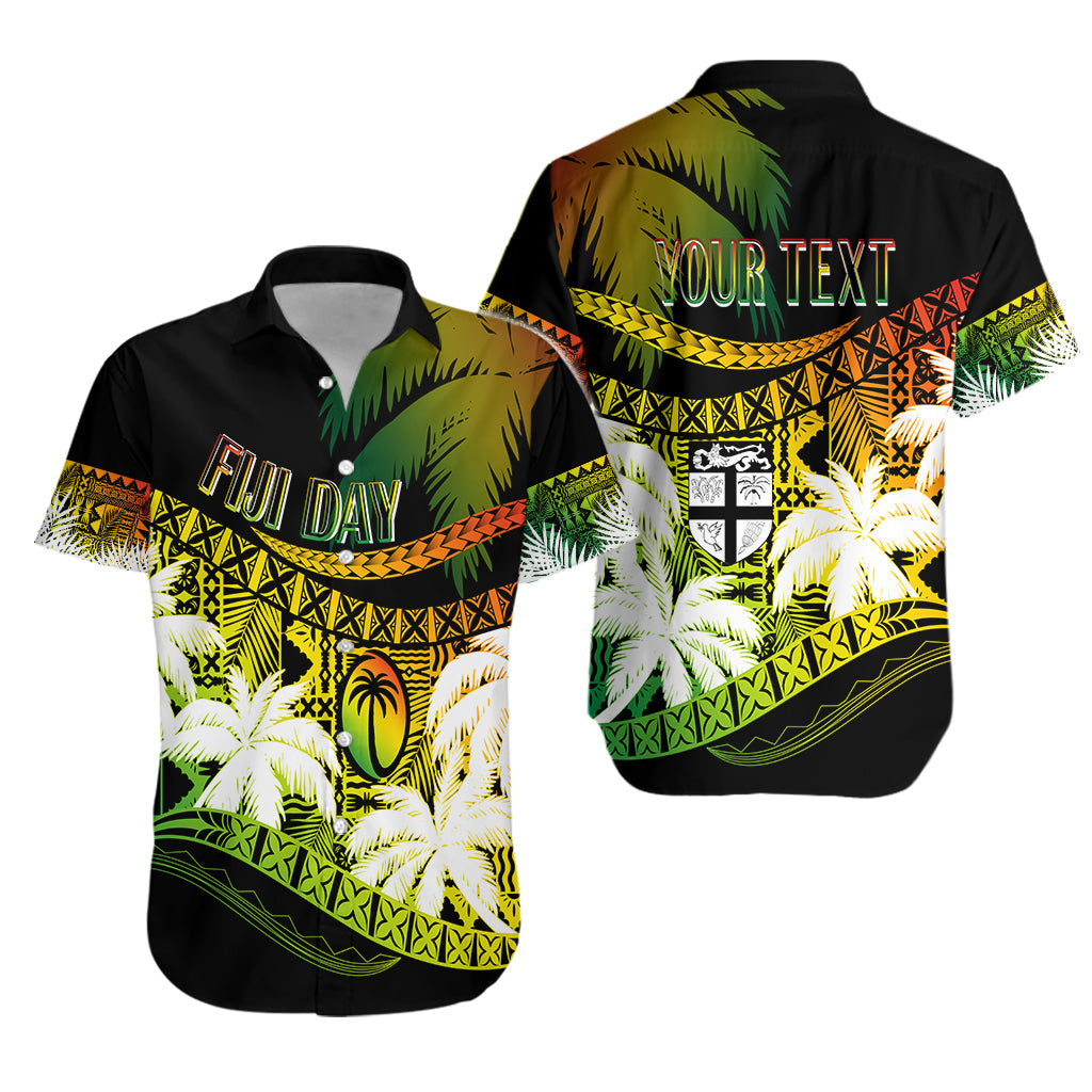Personalised Fiji Day Hawaiian Shirt Flying Fijians Masi Kesa Style - Reggae - Wonder Print Shop