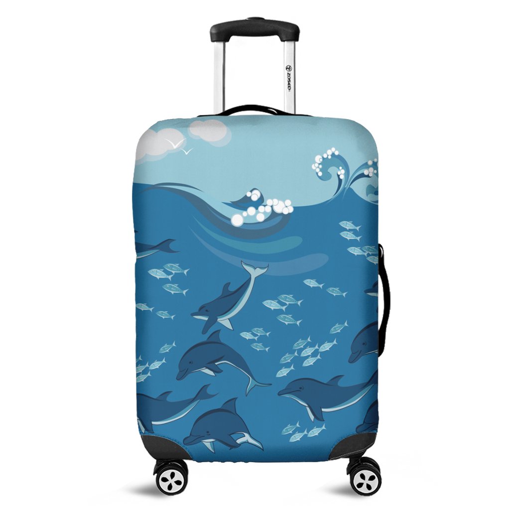 Hawaiian Dolphins Polynesian Luggage Covers - Wonder Print Shop