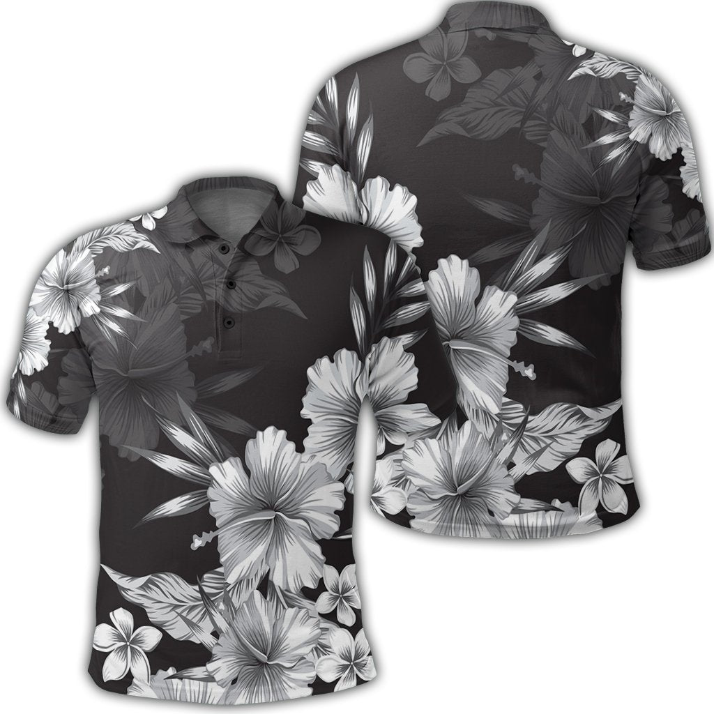 hawaiian-hibiscus-black-and-white-polynesian-polo-shirt