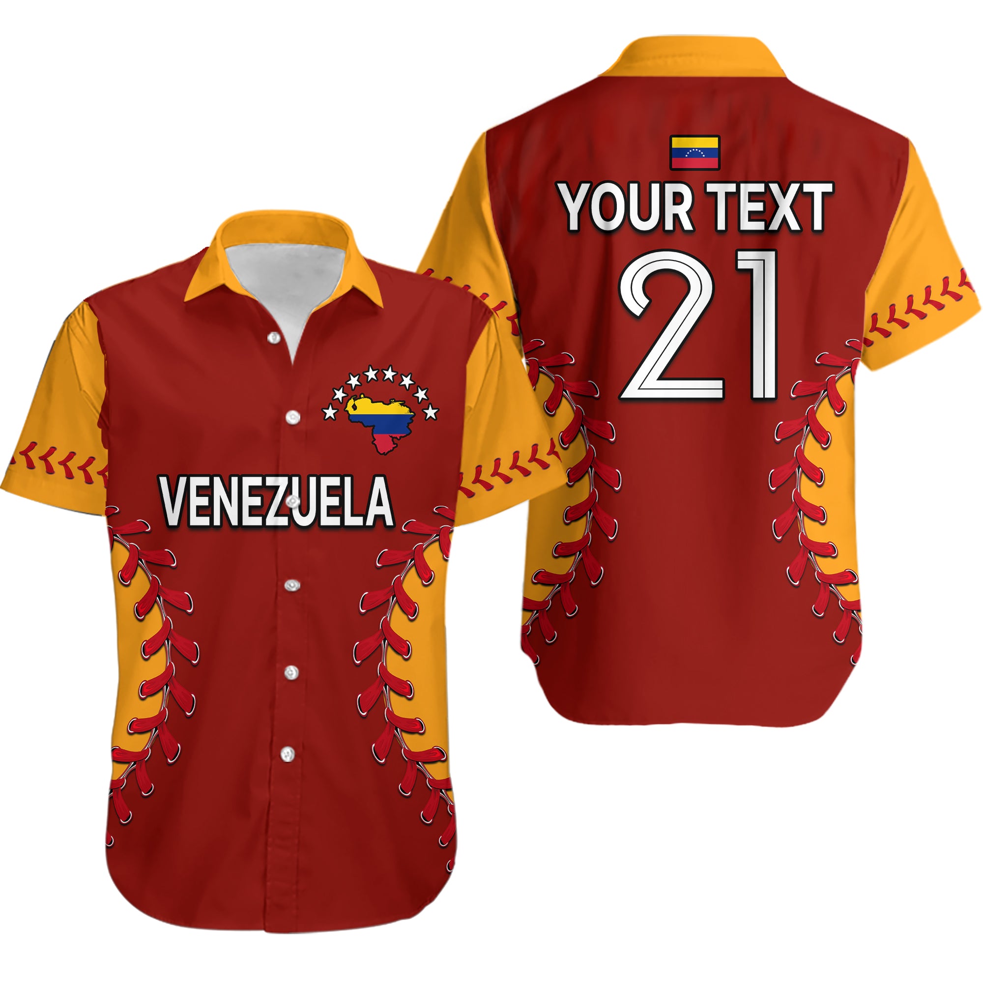 (Custom Personalised) Venezuela Baseball Flag Map Hawaiian Shirt LT9