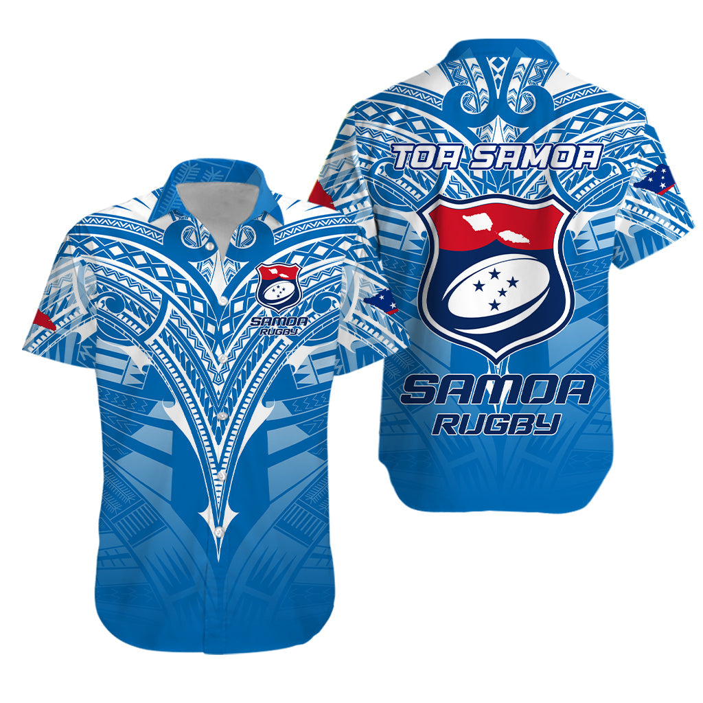 Samoa Rugby Toa Samoa Blue Style Hawaiian Shirt LT2 - Wonder Print Shop