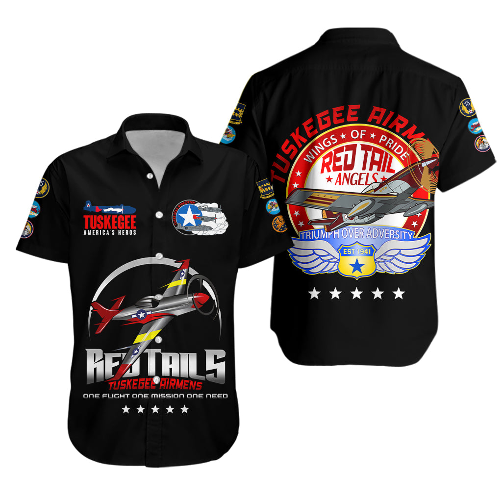 Tuskegee Airmens Red Tails African American Heros Hawaiian Shirt - LT2 - Wonder Print Shop