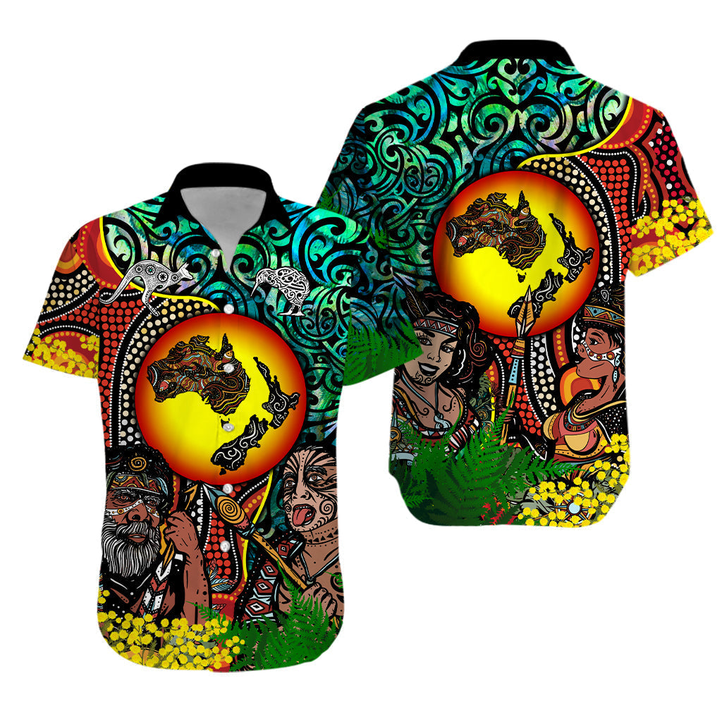Australia Aboriginal Kangaroo Combine New Zealand Maori Kiwi Bird Hawaiian Shirt - LT2 - Wonder Print Shop