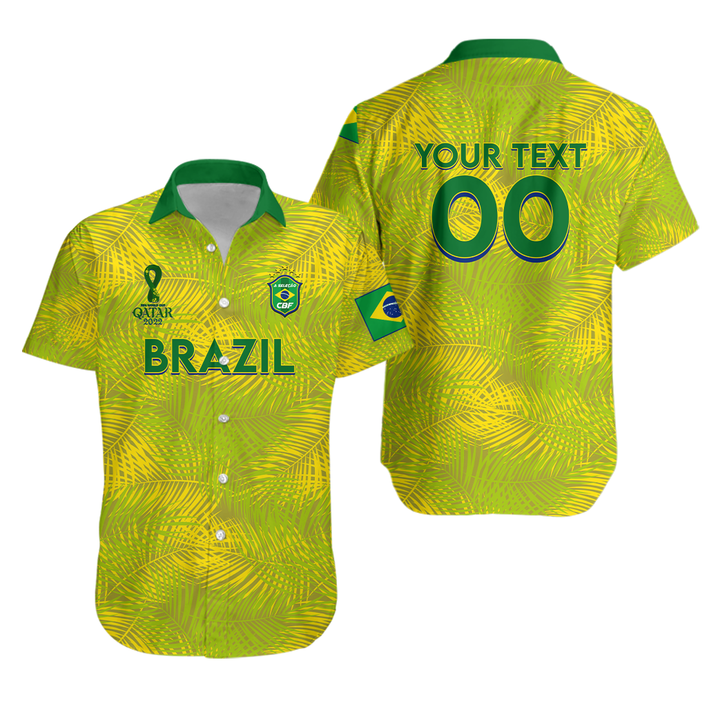 (Custom Personalised) Brazil Football World Cup 2022 Hawaiian Shirt - LT2 - Wonder Print Shop