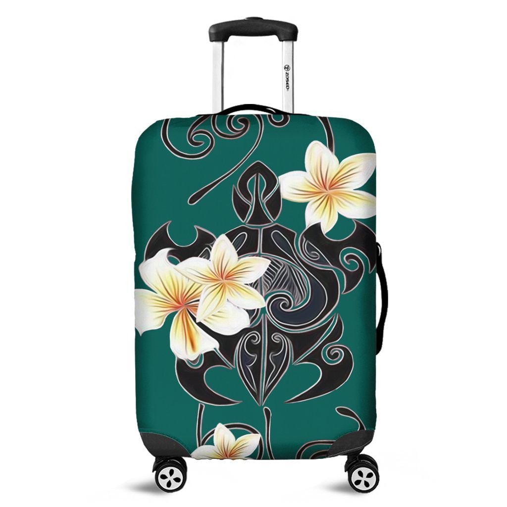 Hawaiian Turtle Plumeria Polynesian Luggage Covers Mint - Wonder Print Shop
