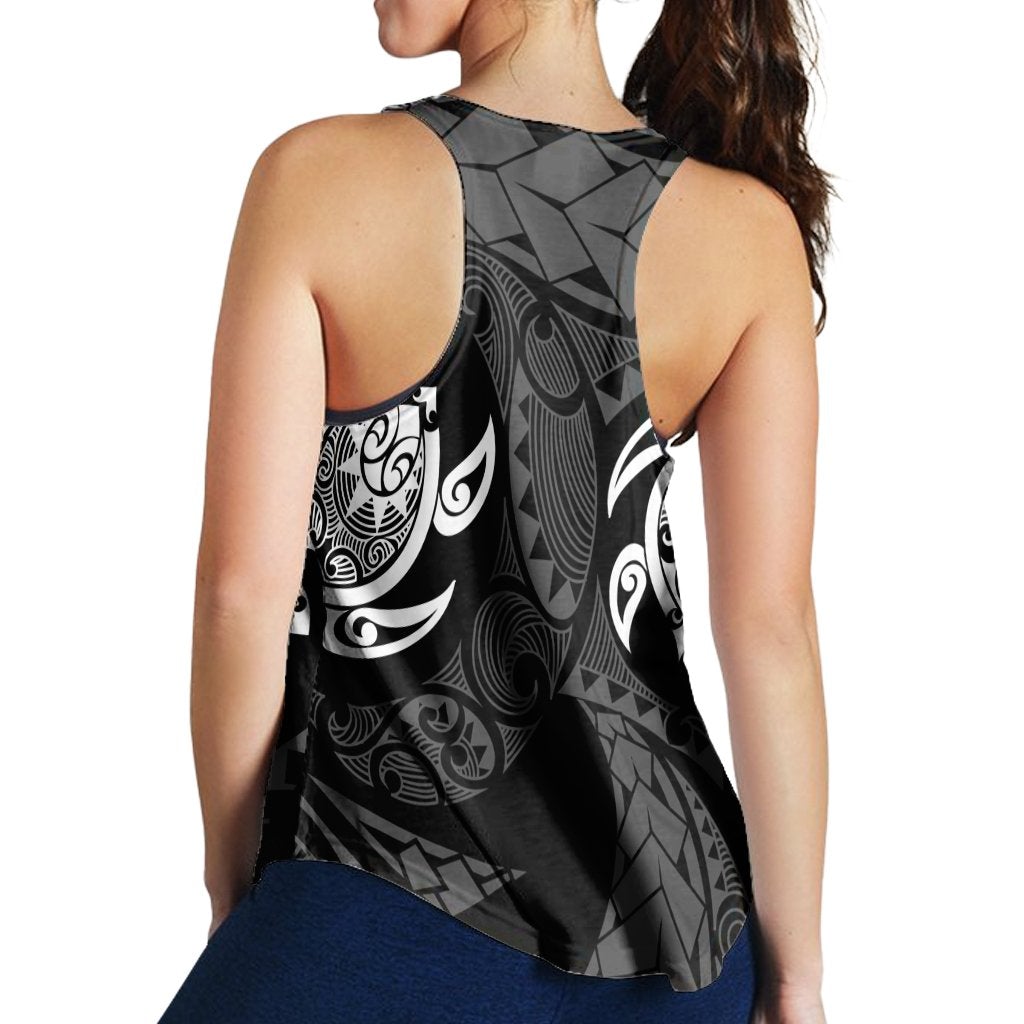 Hawaiian Two Turtle Polynesian Racerback Tank White - Wonder Print Shop