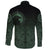 Viking Long Sleeve Button Shirt, Ethnic Odin Raven Green RLT12 - Wonder Print Shop