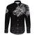 Viking Long Sleeve Button Shirt Fenrir Wolf Near Shoulder RLT12 - Wonder Print Shop