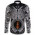 Viking Long Sleeve Button Shirt Fehu Rune, Raven Tattoo RLT12 - Wonder Print Shop