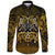 Viking Long Sleeve Button Shirt Othala and Raven Golden RLT12 - Wonder Print Shop