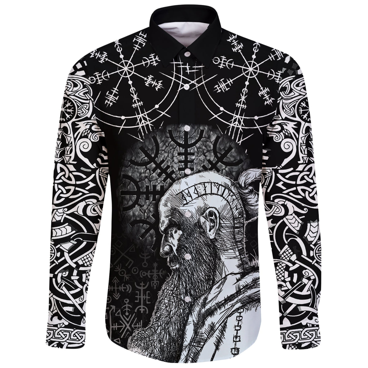 Viking Long Sleeve Button Shirt Floki RLT12 - Wonder Print Shop