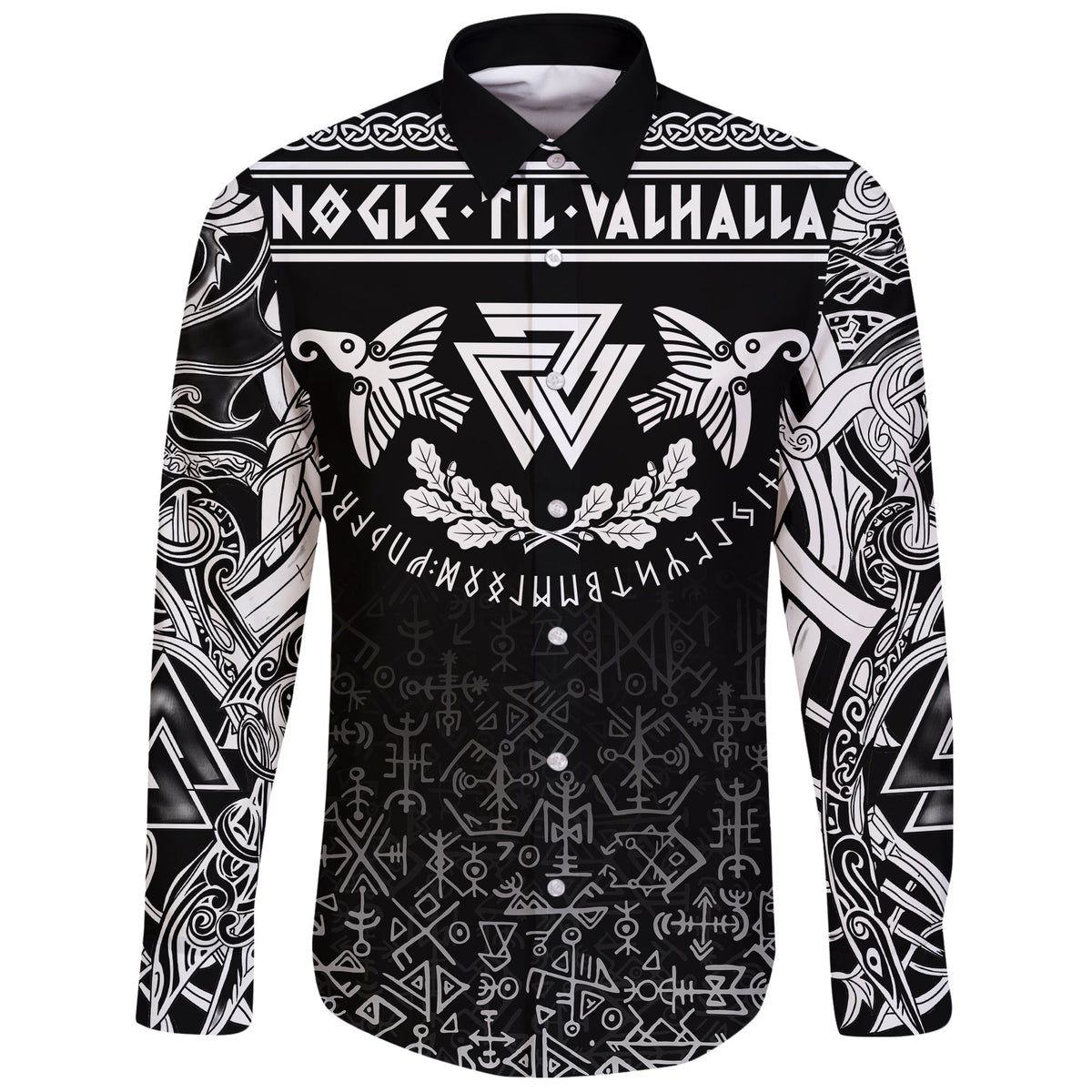 Viking Long Sleeve Button Shirt Valhalla and Warrior RLT12 - Wonder Print Shop