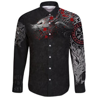 Viking Vikings Blood Long Sleeve Button Shirt Fenrir Blood RLT12 - Wonder Print Shop