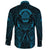 Viking Long Sleeve Button Shirt Raven Valknut Cyan RLT12 - Wonder Print Shop